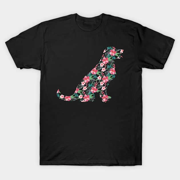 Floral Golden Retriever design. Perfect present for mother dad friend him or her T-Shirt by SerenityByAlex
